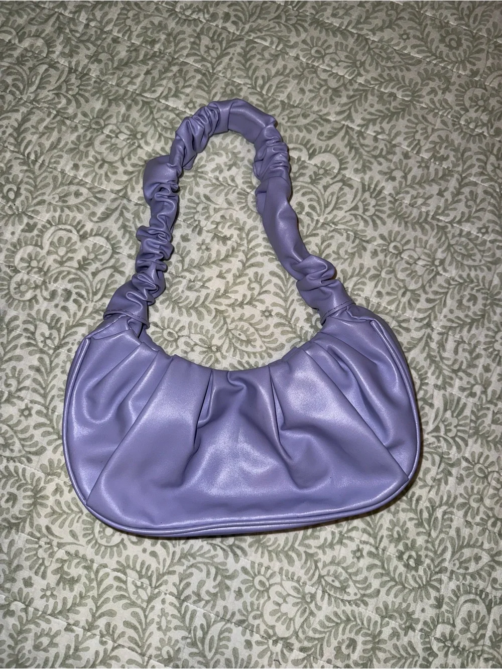 Lavender Ruched Shoulder Bag - Unbranded
